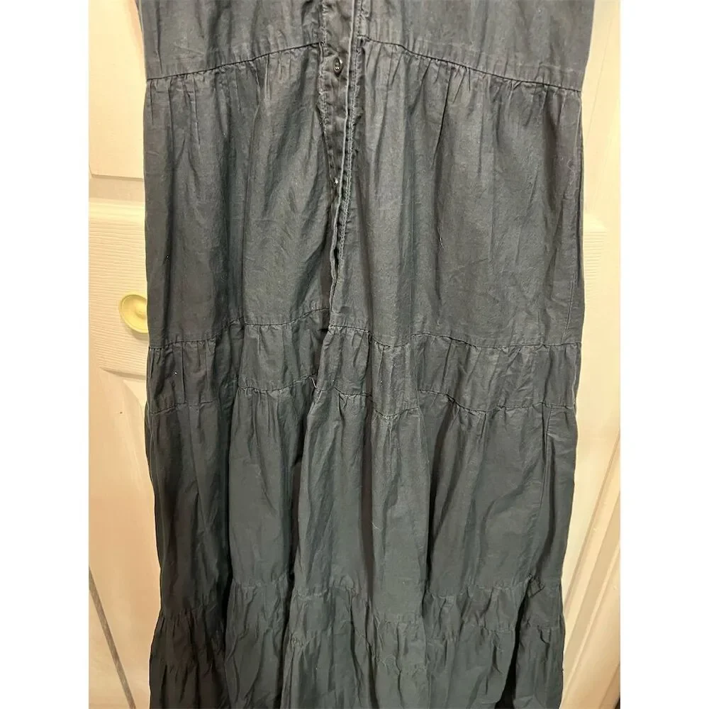 Abercrombie & Fitch Women's Black Tiered Midi Dress Size S Casual
